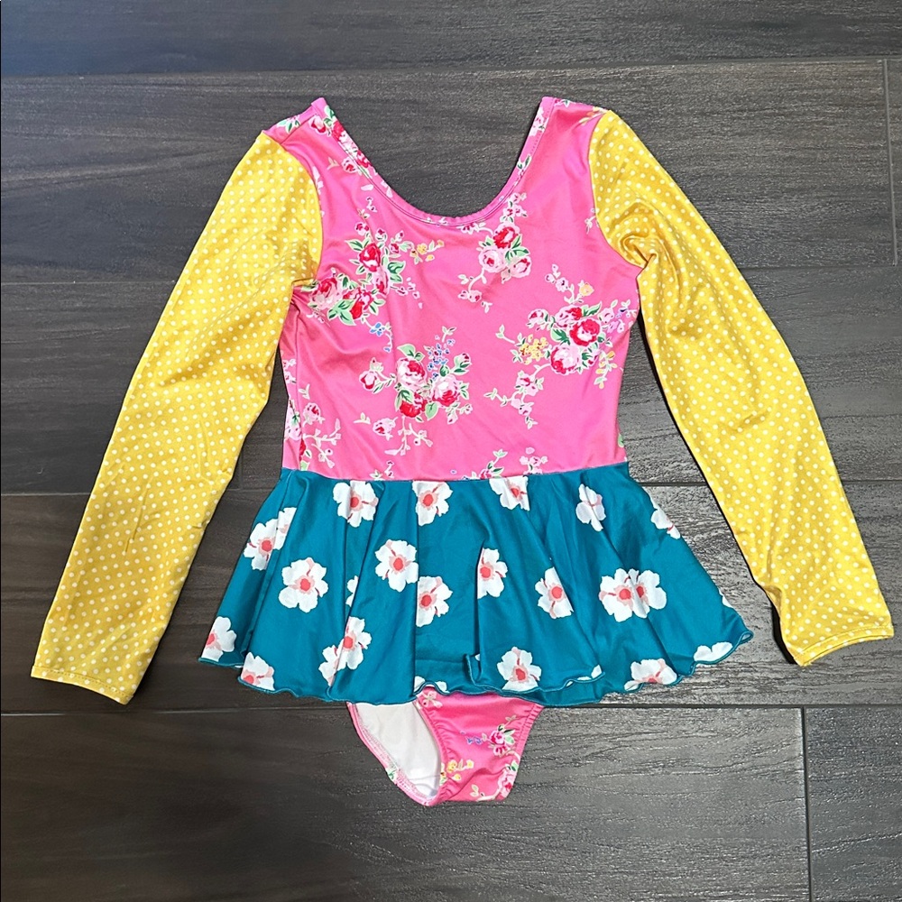 Leo Luvs Long-Sleeve Skirted Floral leotard size 4